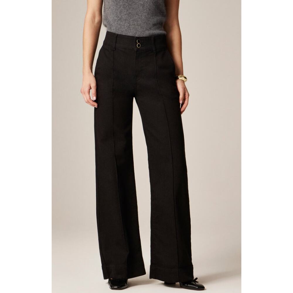 J Crew Denim Trouser Jeans NWT Womens Size 30‎ Black High Rise Semi-Stretch Work